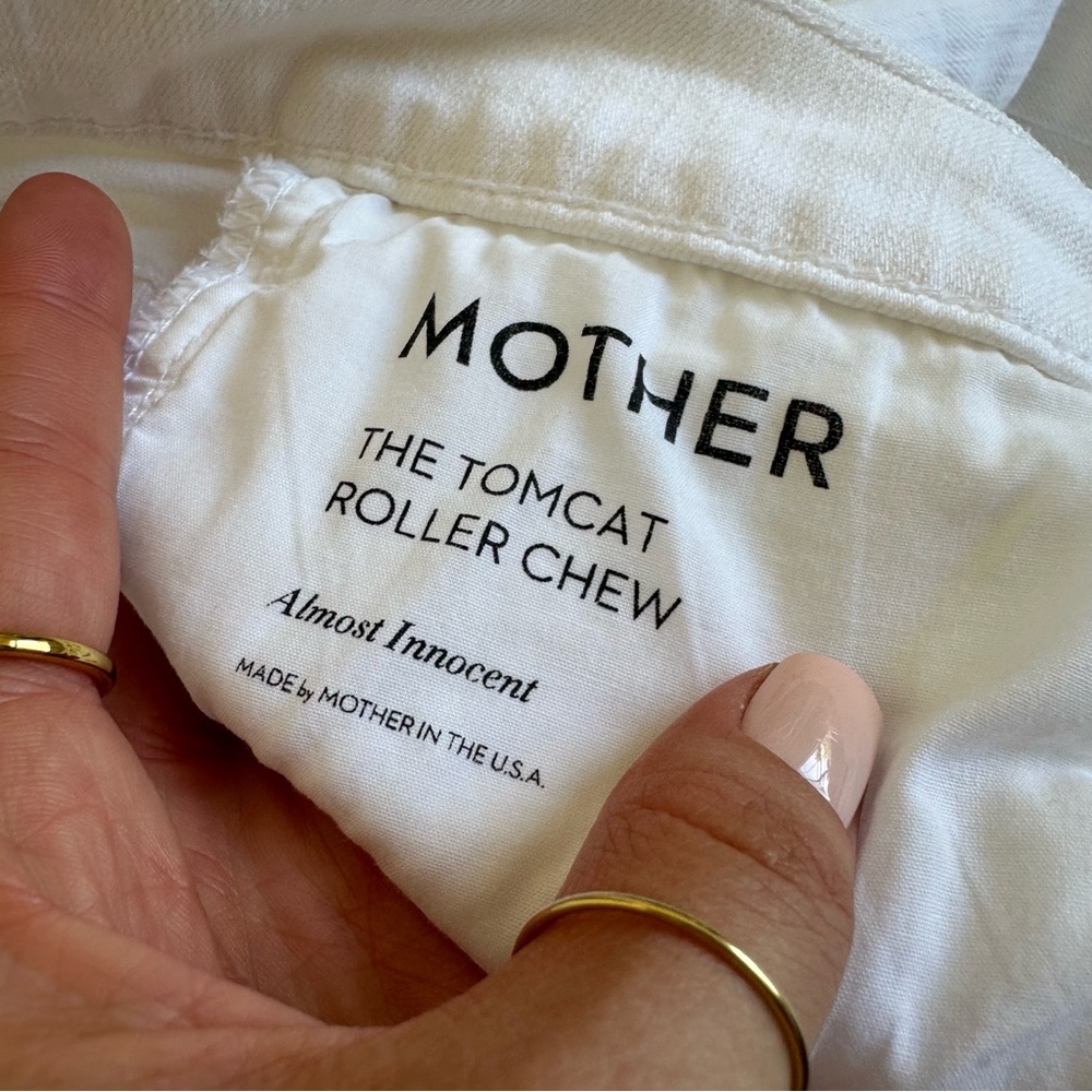 MOTHER DENIM White Tomcat Roller Chew Almost Innocent Size 27 - Picture 7 of 13